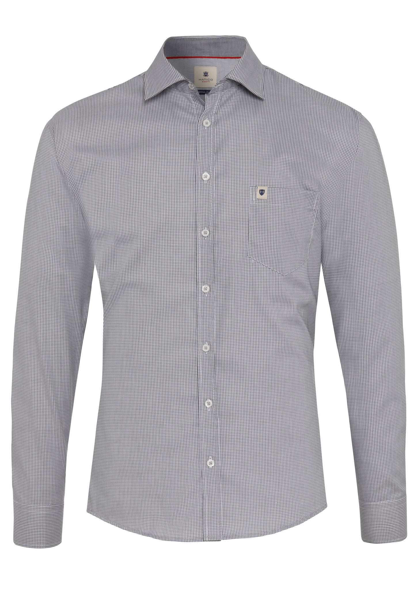 4628-31199 HATICO- Sport Hemd Regular Fit Langarm 710 uni grau