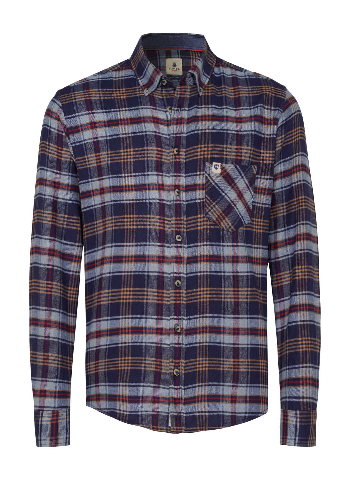 D70003-31203 HATICO- Sport Hemd Regular Fit Langarm 156 karo dunkelblau