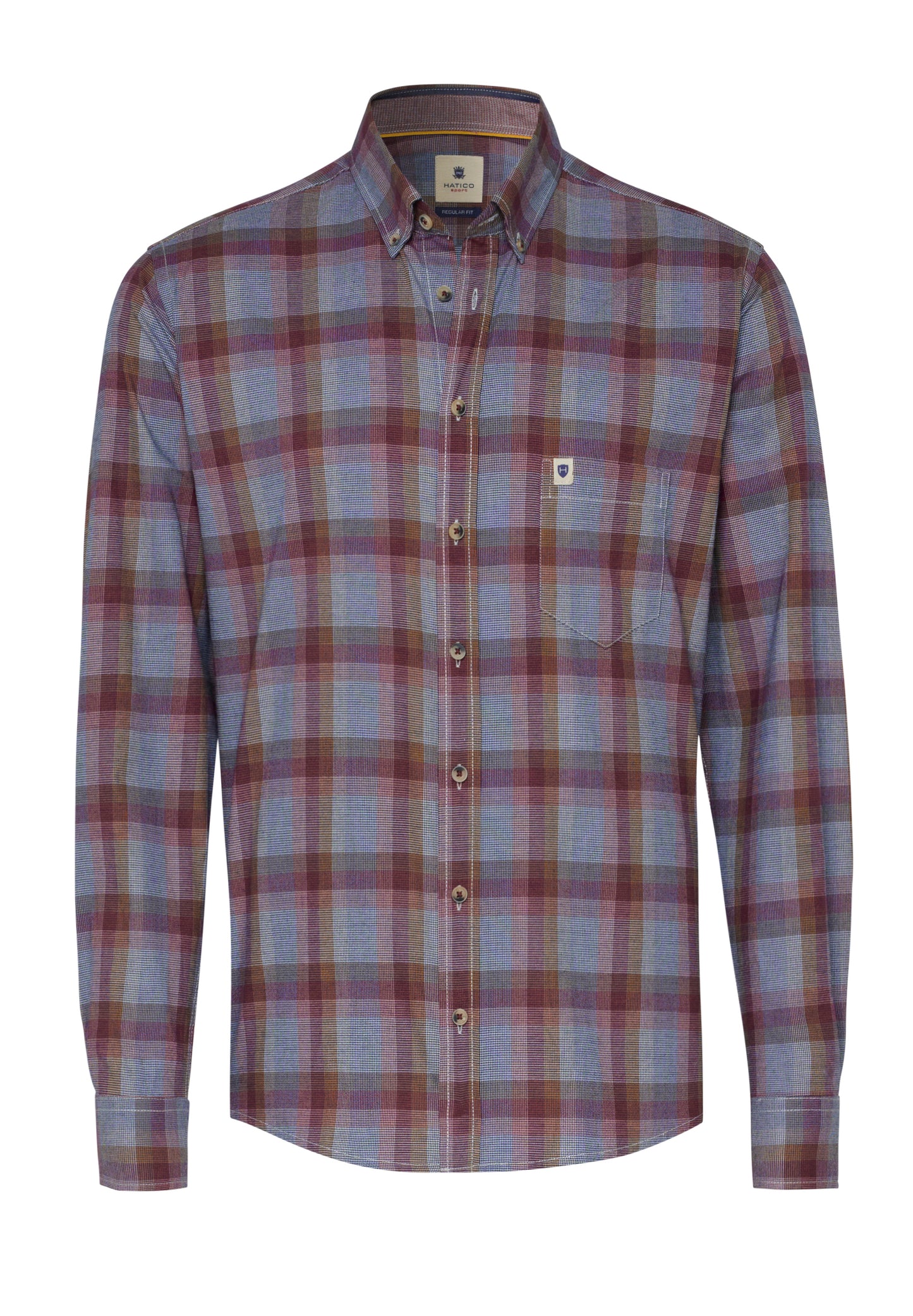 D70004-31202 HATICO- Sport Hemd Regular Fit Langarm 354 karo rot