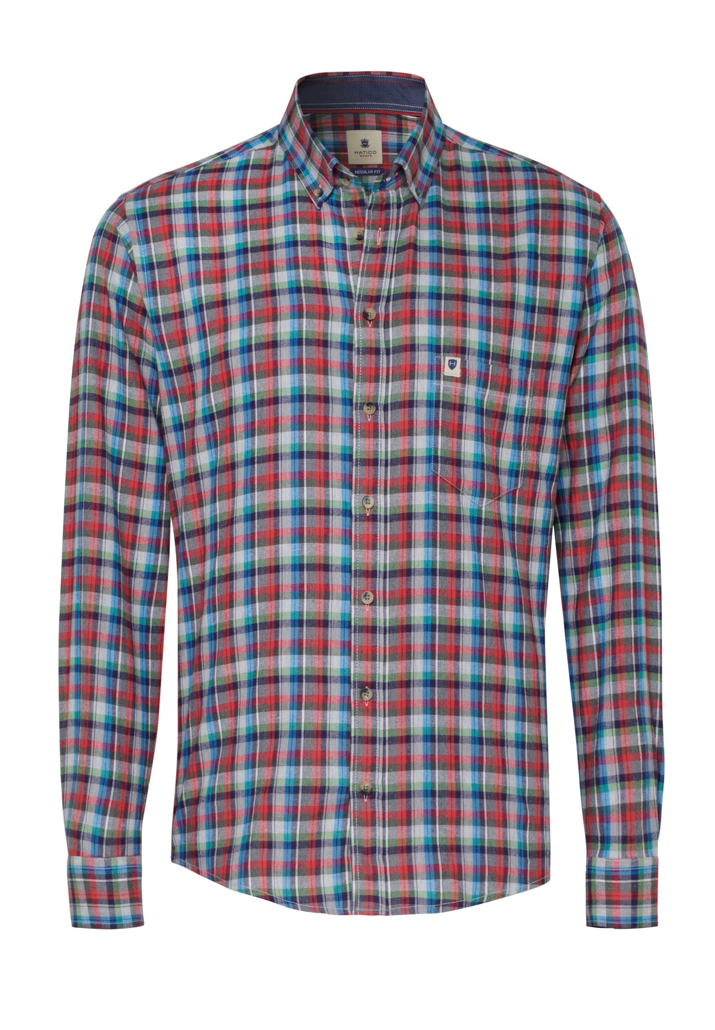 D70011-31203 HATICO- Sport Hemd Regular Fit Langarm 982 karo multicolor