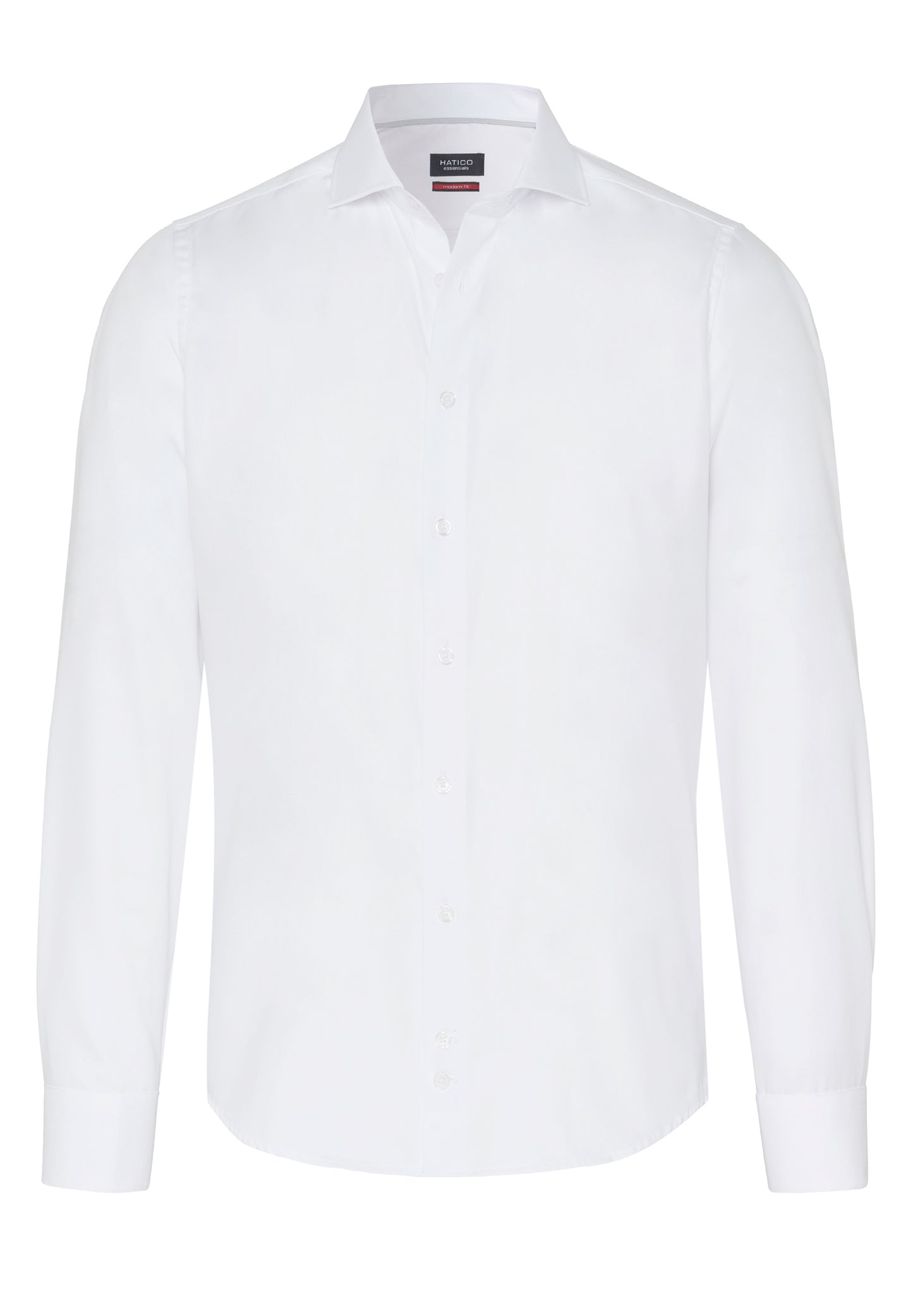 3264-292 HATICO- Essentials Hemd Modern Fit Langarm 900 uni weiß