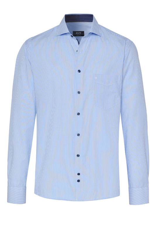 3265-71704 - HATICO- Essential Hemd Modern Fit - blau