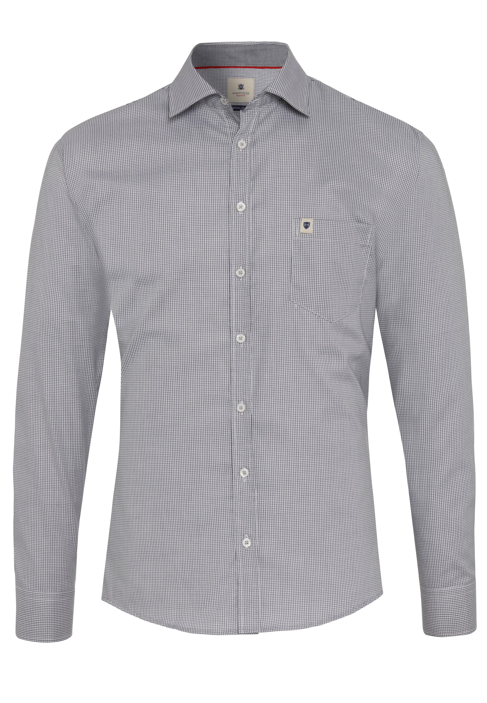 4628-31199 HATICO- Sport Hemd Regular Fit Langarm 710 uni grau