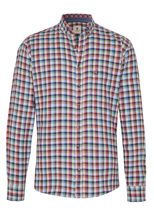 D50014-31202 HATICO- Sport Hemd Regular Fit Langarm 982 karo multicolor