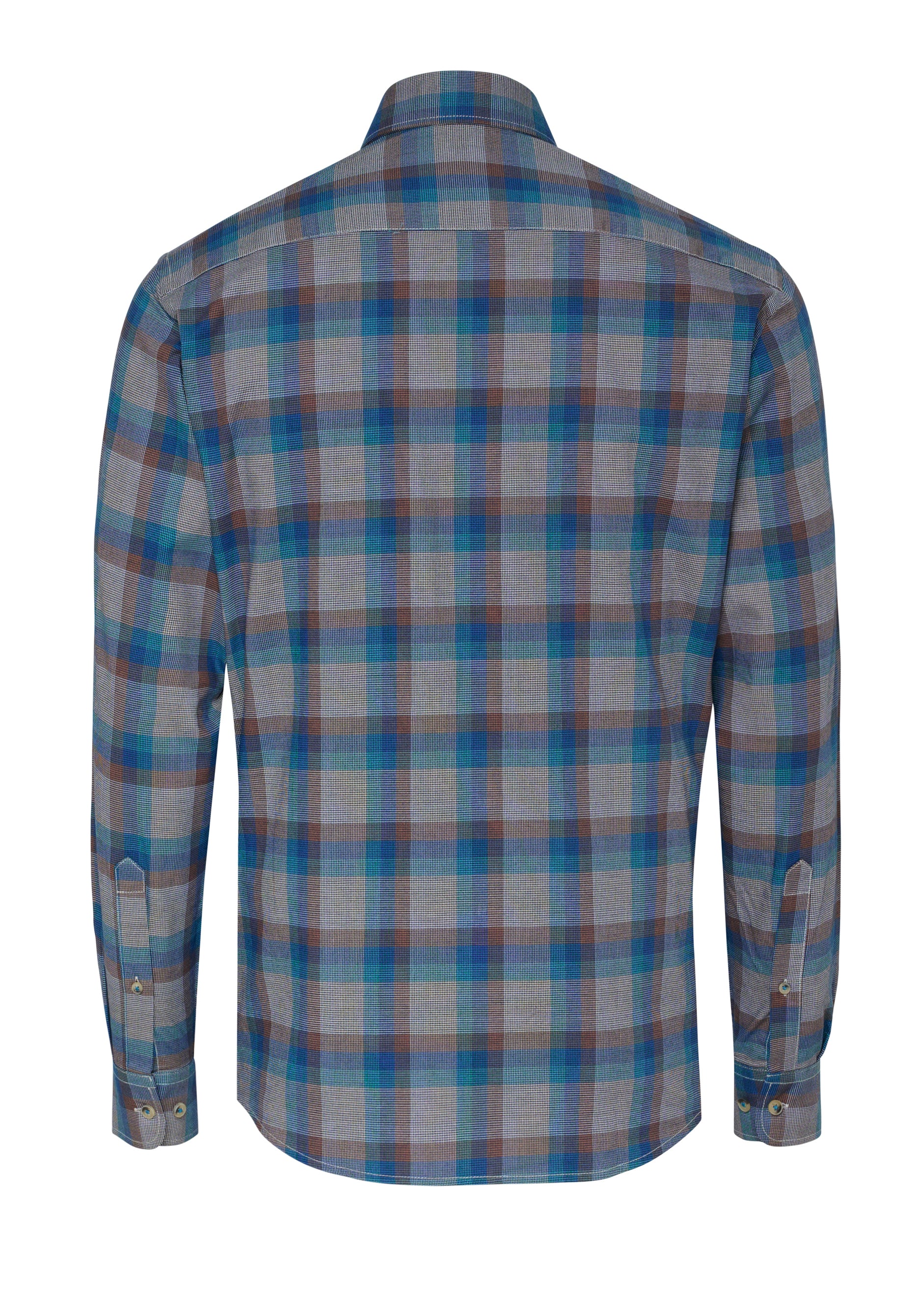 D70004-31202 HATICO- Sport Hemd Regular Fit Langarm 192 karo türkis